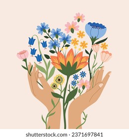 Vector Ilustración de la flor de la mano