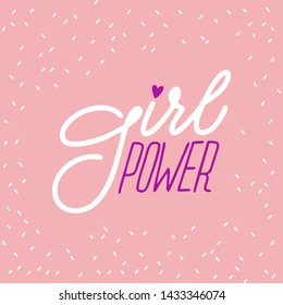 Vector illustration of hand lettering for banner and social networks - girl power