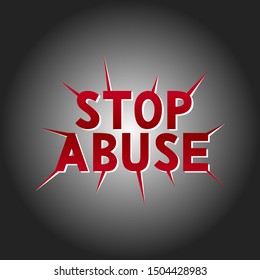 Vector illustration with hand lettering - Stop spike, sharp. Universal Childrens Day. Red text with spikes on a dark background. Isolated word. Drawn art sign. For logotype, poster, banner, tag