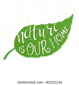 Vector Illustration Hand Lettering Text Nature Stock Vector (Royalty ...