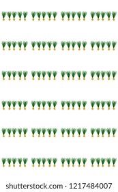 Vector illustration of hand made, artistic, yellow bow, green on white background. Cute design. Appetizing cards from the garden.