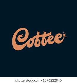 Vector illustration. Hand made coffee inscription for coffee shop, packaging, advertising, logo