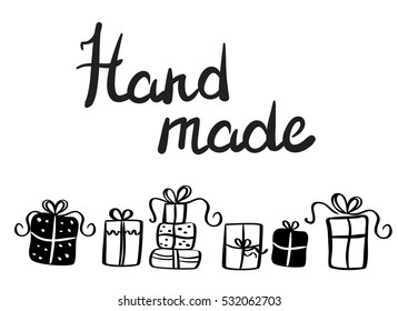Vector illustration of hand made presents