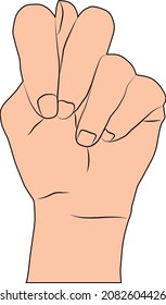 Vector illustration of a hand making a fig sign.