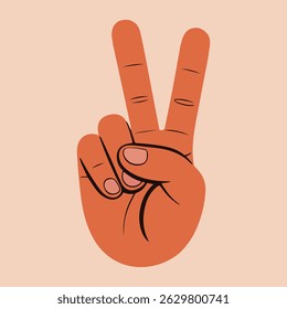 Vector Illustration of a Hand Making the Peace Sign 3