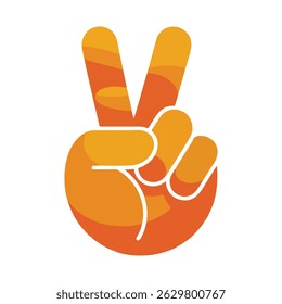 Vector Illustration of a Hand Making the Peace Sign
