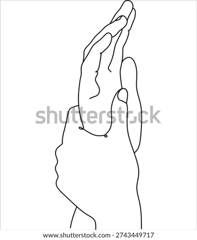 Vector illustration of hand massage, hand care concept, relaxing procedure for masseur, beautiful hands during massage for spa treatment advertising. Hand drawn without artificial intelligence