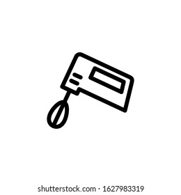Vector, illustration, hand mixer icon. Line design template