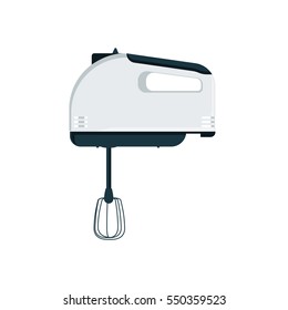 Vector illustration hand mixer isolated on white background. Kitchen utensil. Electric blender icon.