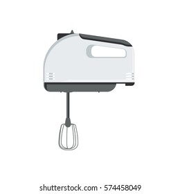 Vector illustration hand mixer isolated on white background. Kitchen utensil. Electric blender icon.