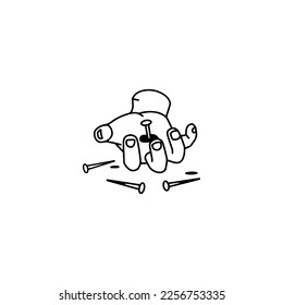 vector illustration of a hand with a nail