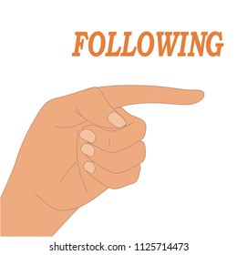 
vector illustration hand next