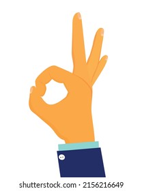 vector illustration of hand with ok sign	