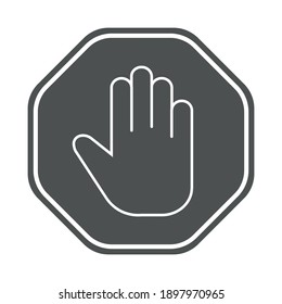 
Vector illustration of a hand on the background of a stop sign.