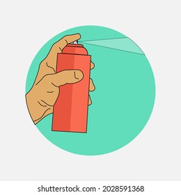 vector illustration, hand with ozone depleting sprayer. international ozone day