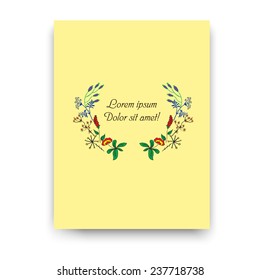 Vector illustration with hand painted flower.