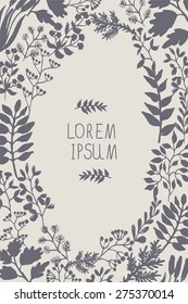 vector illustration of hand painted herbal set
