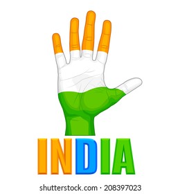 vector illustration of hand painted in Indian flag color