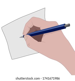 ilustración vectorial, mano con papel para texto, aislamiento en fondo blanco, para diseño diferente