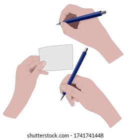 ilustración vectorial, mano con papel para texto, aislamiento en fondo blanco, para diseño diferente