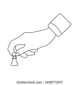 Vector illustration of hand and pawn logo. Collection of hand and business stock vector illustration.