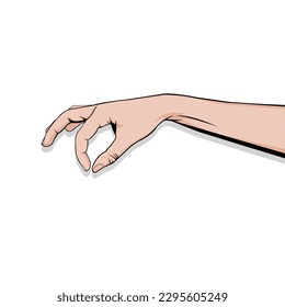 Vector illustration of a hand picking up something. Picking Up the Pieces. The Power of Choice. Taking Control. In Hand. A Helping Hand.