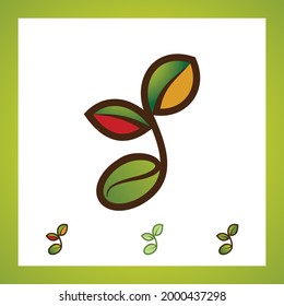 Ilustración vectorial de la mano con brote de planta. Símbolo de cuidado y protección ambiental. Icono de plantar pasto para la jardinería.