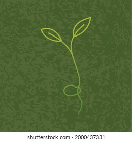 Vector illustration of hand with plant sprout. Symbol of care and environmental protection. Icon with planting sapling for gardening.