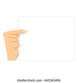 Vector Illustration of Hand Pointing to a Blank Paper