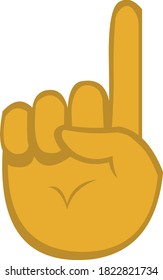Vector illustration of hand pointing up emoticon