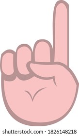 Vector illustration of hand pointing up emoticon

