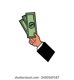ilustración de una mano apuntando al dinero