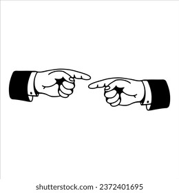 vector illustration of hand pointing pose
