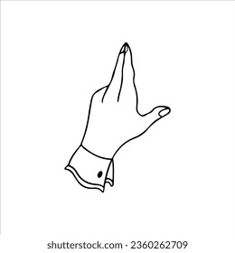 vector illustration of hand pose outline