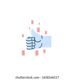 
Ilustración vectorial de una mano con elogio