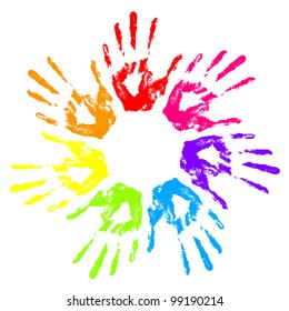 Vector illustration of hand prints