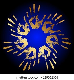 Vector illustration of hand prints icon