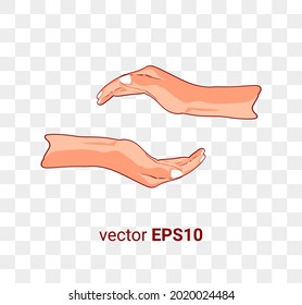 vector illustration of a hand protecting