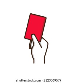 vector illustration ,Hand with Red Card Vector