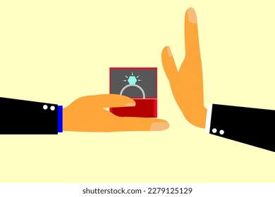 vector illustration, hand refuse jewellery from other 
