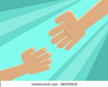 Vector, Illustration, Hand of rescuer.