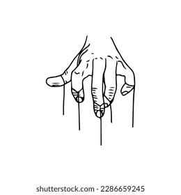 ilustración vectorial de una mano con una cuerda