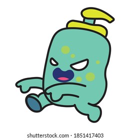 ilustración vectorial del símbolo de carácter del frasco del sanitizador de mano