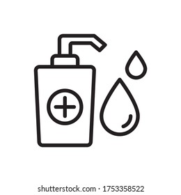  Vector illustration hand sanitizer icon or logo black color with line design style