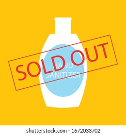 Vector illustration of hand sanitizer. Out of stock.