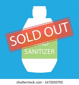 Vector illustration of hand sanitizer. Out of stock.