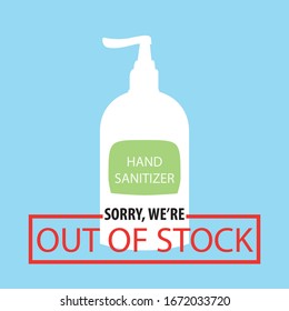 Vector illustration of hand sanitizer. Out of stock.
