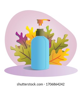 vector illustration of Hand sanitizer pump bottle, washing gel, alcohol gel suitable for banner or web