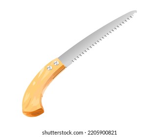 Vector Illustration Hand Saw isolated on white background.
Carpentry hand tools with wooden handle.
