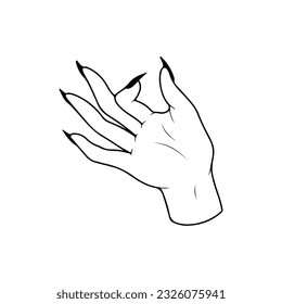 ilustración vectorial de una mano con clavos sexy